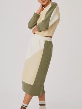 Daily Practice by Anthropologie Colorblocked Midi Skirt